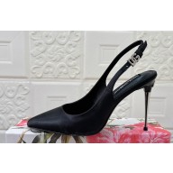 Dolce & Gabbana Heel 10.5cm Satin slingbacks Black 2024