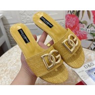 Dolce & Gabbana Raffia sliders Yellow 2024
