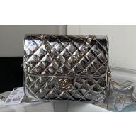 Chanel Mirror Calfskin, Calfskin & Gold-Tone Metal Backpack Bag & Star Coin Purse AS4649 Metallic Silver 2024