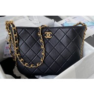 Chanel Gold-Tone Metal Large Hobo Bag AS4450 Black 2024