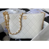 Chanel Gold-Tone Metal Large Hobo Bag AS4450 White 2024