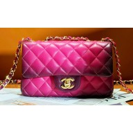 Chanel Gradient Lambskin & Gold-Tone Metal Small Classic Flap Handbag Fuchsia/Purple 2024