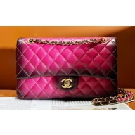 Chanel Gradient Lambskin & Gold-Tone Metal Classic Flap 11.12 Handbag A01112 Fuchsia/Purple 2024