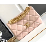 Chanel Calfskin, Diamanté & Gold-Tone Metal Mini Flap Bag AS4595 Pink 2024