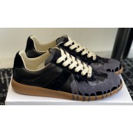 Maison Margiela Replica Women/Men sneakers in nappa leather and suede Black/Gray 2024