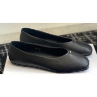 The Row Eva Slipper in Leather Black 2024