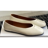 The Row Eva Slipper in Leather Creamy 2024