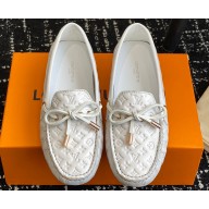 Louis Vuitton Gloria Flat Loafers in Leather White
