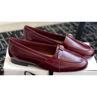 Cotemp Calfskin Leather Loafers Burgundy with Buckle 2024