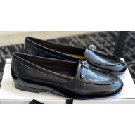 Cotemp Calfskin Leather Loafers Black with Buckle 2024