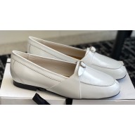 Cotemp Calfskin Leather Loafers White with Buckle 2024