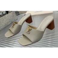 Louis Vuitton Calf leather LV Capri Heel Mules Gray 2024