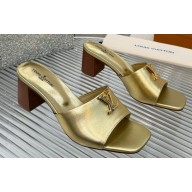 Louis Vuitton Calf leather LV Capri Heel Mules Gold 2024