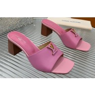 Louis Vuitton Calf leather LV Capri Heel Mules Pink 2024