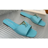 Louis Vuitton Calf leather LV Capri Flat Mules Blue 2024