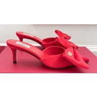 Valentino Heel 6cm Un Château Bow Mules Satin Red 2024