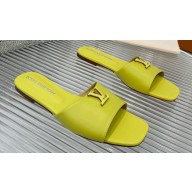 Louis Vuitton Calf leather LV Capri Flat Mules Yellow 2024