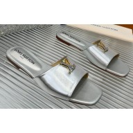 Louis Vuitton Calf leather LV Capri Flat Mules Silver 2024