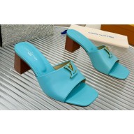 Louis Vuitton Calf leather LV Capri Heel Mules Blue 2024