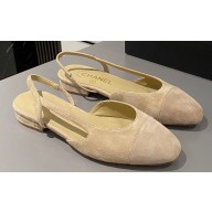 Chanel Heel 1.5cm Slingbacks G31319 Suede Beige 2024