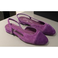 Chanel Heel 1.5cm Slingbacks G31319 Suede Purple 2024