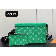 Louis Vuitton Taiga leather and Monogram canvas Gaston Wearable Wallet Bag Green 2024