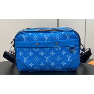Louis Vuitton Taiga leather and Monogram canvas Alpha Messenger Bag M31016 Blue 2024