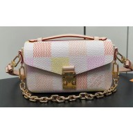 Louis Vuitton Damier Giant canvas Pochette Métis East West Bag N40749 Peach Pink 2024