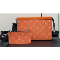 Louis Vuitton Taiga leather and Monogram canvas Gaston Wearable Wallet Bag Orange 2024