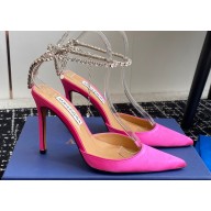 Aquazzura Heel 10cm Ice embellished pumps Satin Fuchsia 2024
