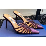 Aquazzura Heel 10cm Flow Mules Purple 2024