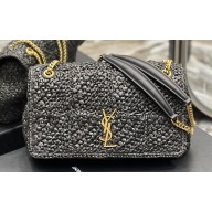 Saint Laurent jamie medium Bag in raffia 515821 Black 2024