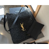 Saint Laurent oxalis bag in raffia macramé 781289 Black 2024