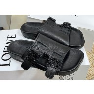 Loewe Ease Women/Men slides in goatskin Black 2024