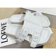 Loewe Ease Women/Men slides in goatskin White 2024