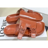 Loewe Ease Women/Men slides in goatskin Tan 2024