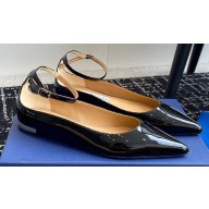 Aquazzura Love Affair Flats in Patent Leather Black 2024