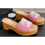 Chanel Fabric & Patent Calfskin Mules G45555 Pink 2024
