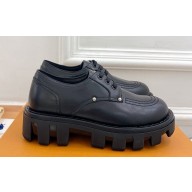 Louis Vuitton Calf leather LV Checker Women/Men Derbys Black 2024