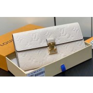Louis Vuitton Monogram Empreinte leather Sarah Wallet M83276 Cream 2024