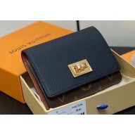 Louis Vuitton Calf leather and Monogram canvas Victorine On My Side Wallet M82640 Black 2024