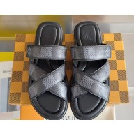Louis Vuitton Damier pattern Men's Mules Black 2024
