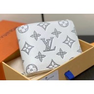 Louis Vuitton Monogram Shadow calfskin leather Multiple Wallet M83380 White/Navy 2024
