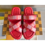 Louis Vuitton Damier pattern Men's Mules Red 2024