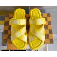 Louis Vuitton Damier pattern Men's Mules Yellow 2024