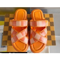 Louis Vuitton Damier pattern Men's Mules Orange 2024