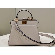 Fendi Peekaboo ISeeU Petite Bag in nappa Leather Dove Gray 2024