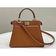 Fendi Peekaboo ISeeU Petite Bag in nappa Leather Brown 2024