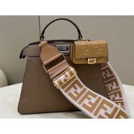 Fendi Peekaboo ISeeU Small Bag Dove Gray Selleria with topstitches 2024