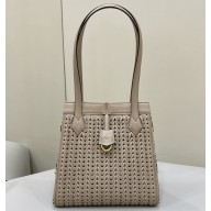Fendi Origami Medium bag Dove gray interlaced leather bag that can be transformed 2024